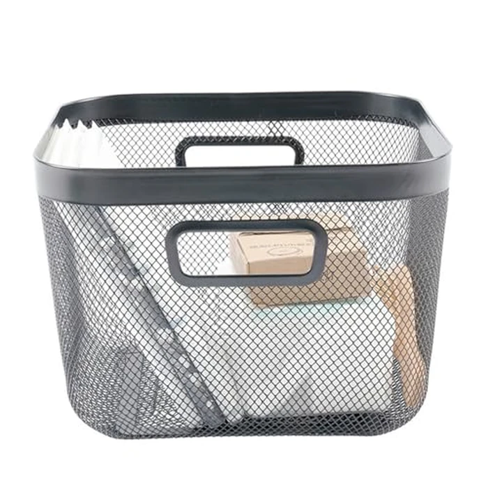 AJIODA Metal Mesh Steel Baskets, Household Wire Storage Organizer Bin Garden Harvest Basket Multi-functional Fruit Baskets with Handles for Kitchen Bathroom Picnic Shopping Decor Cabinet Home, Black by AJIODA - Image 5