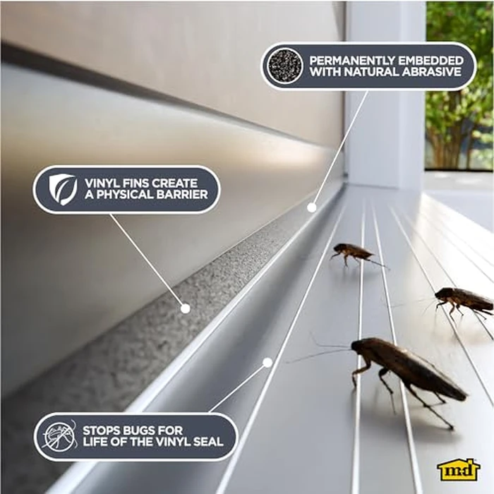 M-D Building Products 40718 Vinyl DENY(TM) Heavy-Duty U-Shape Slide-On Under Door Seal, Easy-to-Install, Weatherproof Seal for Doors, Bug Stopper, Effective Draft Blocker, Ideal for Home (36 Inch, Brown) by M-D Building Products - Image 6