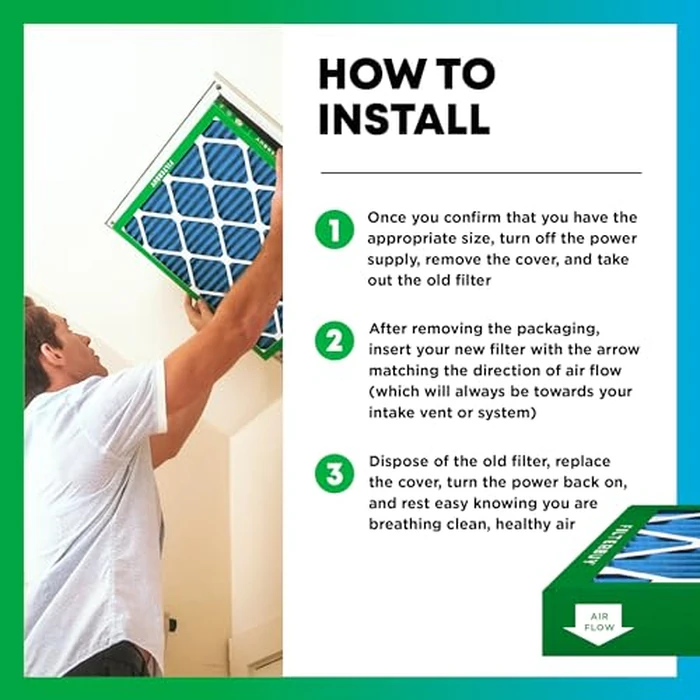 Filterbuy 20x25x4 Air Filter MERV 13 Optimal Smoke & Allergy Defense (2-Pack), Electrostatic Pleated HVAC AC Furnace Filters Replacement (Actual Size: 19.50 x 24.50 x 3.63) by Filterbuy - Image 5