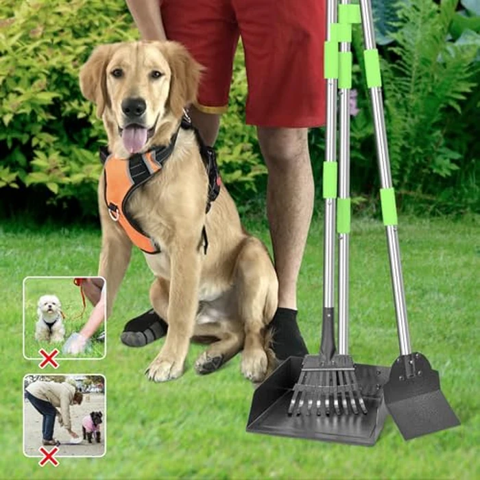 TOOGE Larger Pooper Scooper, Dog Pooper Scooper for Large Medium Small Dogs Heavy Duty Long Handle Metal Tray Rake Shovel Set for Yard Grass by TOOGE - Image 6