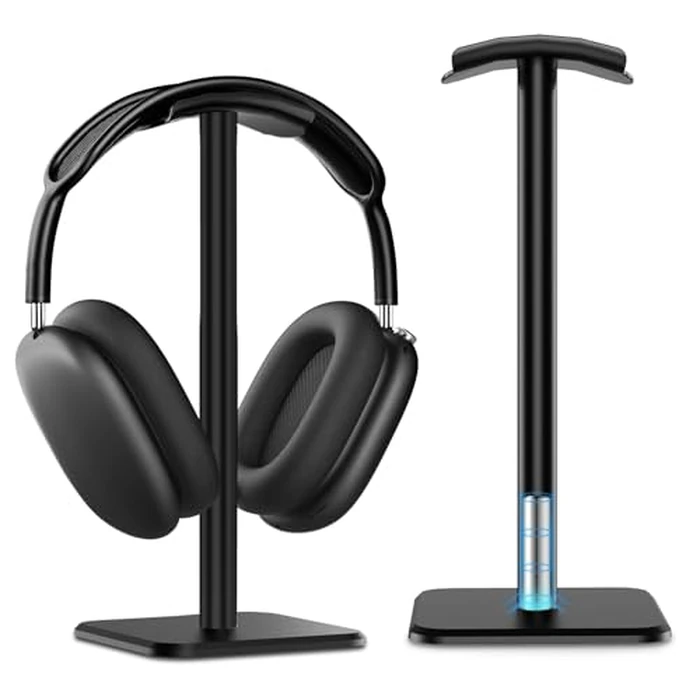 Ceecysaa Headphone Stand, Headset Stand with Aluminum Supporting Bar, Headphone Holder with Stable Anti-Slip Base, Headset Holder for All Gaming Music Headphones Size (Black) by Ceecysaa - Image 1