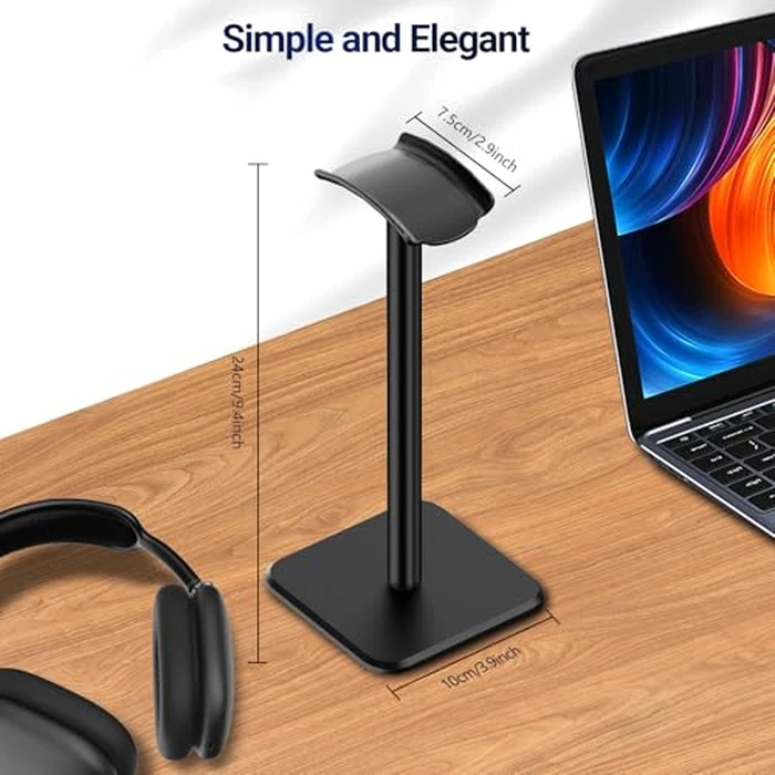 Ceecysaa Headphone Stand, Headset Stand with Aluminum Supporting Bar, Headphone Holder with Stable Anti-Slip Base, Headset Holder for All Gaming Music Headphones Size (Black) by Ceecysaa - Image 6