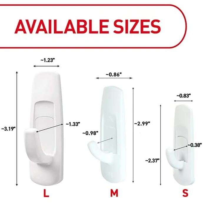 Command 5 lb Large Utility Hooks, 7 Hooks and 12 Strips, Damage-Free Hanging Wall Hook with Adhesive Strips, No Tools Required, Great for Home Kitchen Office Organization by Command - Image 3