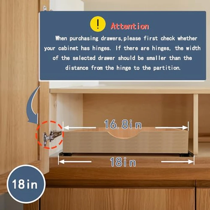 Draworia Pull Out Cabinet Drawers - 6x2 Size Options (12-23'W,18-21'D), Pre-Assembled with Soft Close Slides, Solid Beechwood, Easy Installation(18'W x 18'D) by Draworia - Image 5