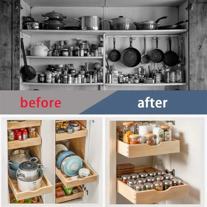 Draworia Pull Out Cabinet Drawers - 6x2 Size Options (12-23'W,18-21'D), Pre-Assembled with Soft Close Slides, Solid Beechwood, Easy Installation(18'W x 18'D) by Draworia - Image 6