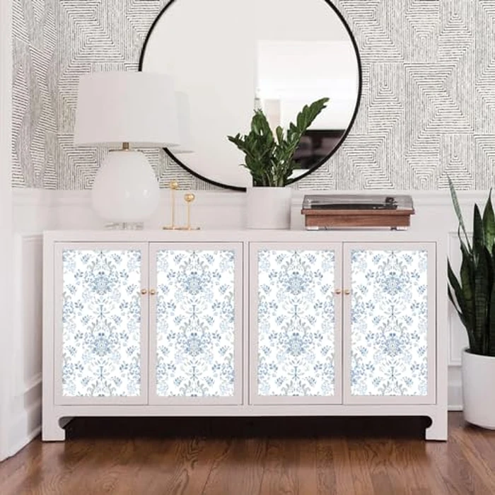 Wallpaper Peel and Stick Wallpaper for Home Decoration Kitchen Blue Wild Flower Removable Vinyl Self Adhesive Shelf Paper & Drawer Liner Roll House, Workshop & Office 17.3" x 394" TH8098-10 by Mounting UP - Image 8