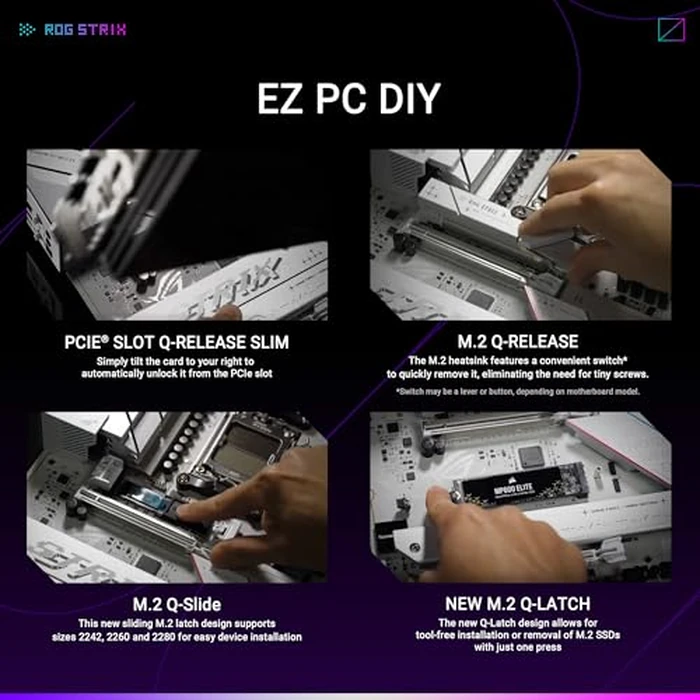ASUS ROG Strix B850-A Gaming WiFi AMD AM5 B850 ATX Motherboard 14+2+2 Power Stages, DDR5 AEMP, 2.5G LAN, WiFi 7 with Q-Antenna, 4X M.2, PCIe(R) 5.0, USB 20Gbps Type-C, AI Networking II, ASUS AI Advisor by Asus - Image 5