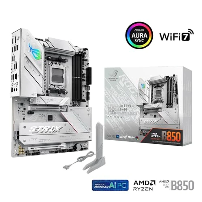 ASUS ROG Strix B850-A Gaming WiFi AMD AM5 B850 ATX Motherboard 14+2+2 Power Stages, DDR5 AEMP, 2.5G LAN, WiFi 7 with Q-Antenna, 4X M.2, PCIe(R) 5.0, USB 20Gbps Type-C, AI Networking II, ASUS AI Advisor by Asus - Image 7