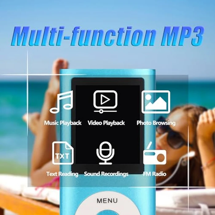 MP3 Player, Portable Lossless Sound Slim MP3 Music Player with Earphone, 1.8 Inch LCD Screen Digital Music Player, Support Up to 64GB (Blue) by Luqeeg - Image 6