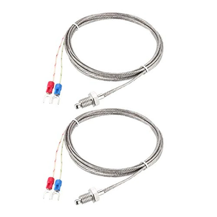 uxcell K Type Thermocouple Temperature Sensors M8 Thread Probe with 2M/6.6Ft Wire 2pcs by uxcell - Used - Like New condition - CA$8.58