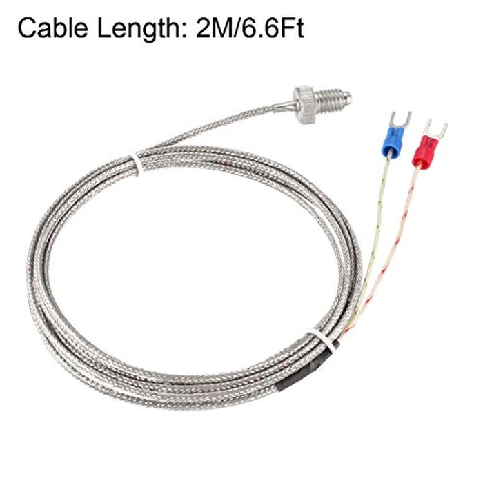 uxcell K Type Thermocouple Temperature Sensors M8 Thread Probe with 2M/6.6Ft Wire 2pcs by uxcell - Image 3