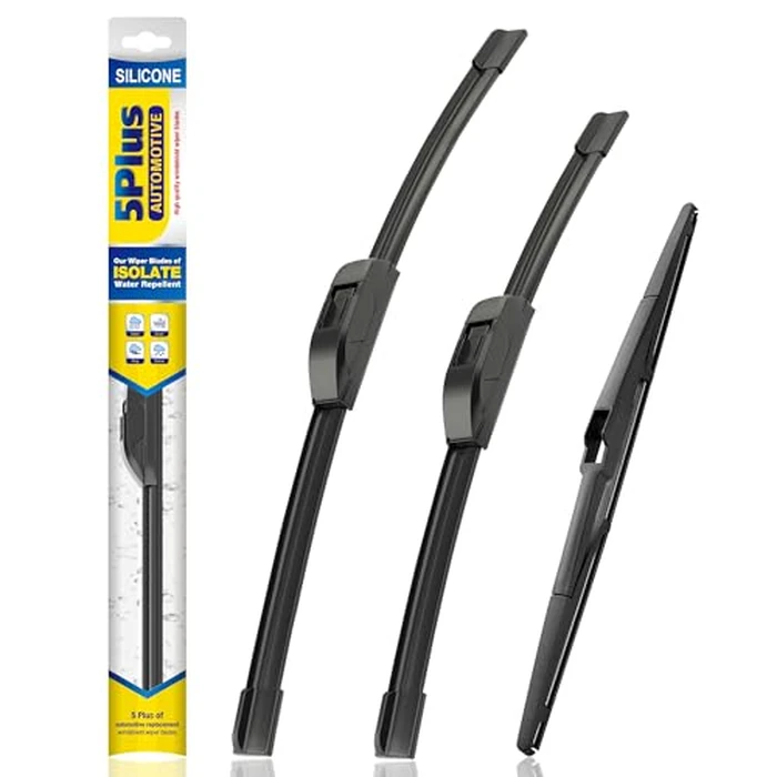 5 PLUS(R) Silicone Windshield Wipers Replacement for Chrysler Pacifica 2017-2024, Chrysler Voyager 2020-2024 Wiper Blades(Set of 3),Automotive Replacement Windshield Wiper Blades For My Car-26"/20"/14" by 5 PLUS - Used - Very Good condition