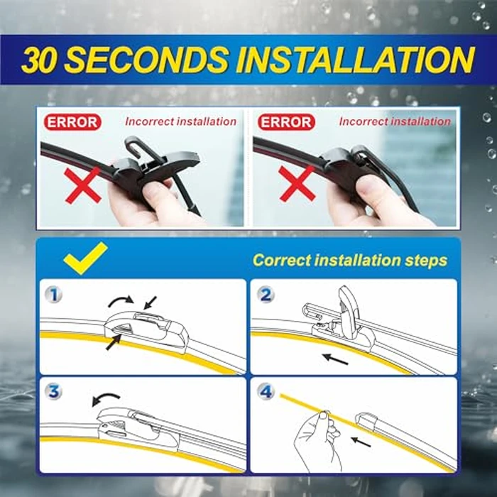 5 PLUS(R) Silicone Windshield Wipers Replacement for Chrysler Pacifica 2017-2024, Chrysler Voyager 2020-2024 Wiper Blades(Set of 3),Automotive Replacement Windshield Wiper Blades For My Car-26"/20"/14" by 5 PLUS - Image 6