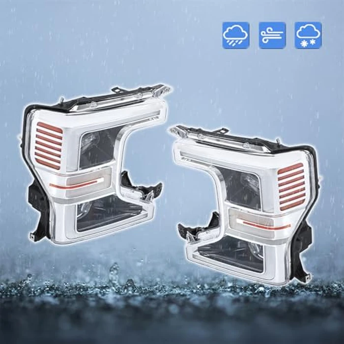 labwork 2PCS Headlights Assembly Chrome Housing Replacement for F250 F350 2020-2022 w/o Sport Package Driver Side and Passenger Side LH RH LC3Z13008L LC3Z13008M by labwork - Image 7