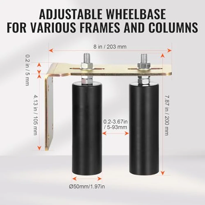 VEVOR Sliding Gate Kit, 6” Rolling Gate Hardware Kit with L-Bracket, Universal Adjustable Sliding Gate Rollers, Heavy Duty Sliding Gate Guide Roller for Sliding Gates and Rolling Door,Black by VEVOR - Image 4