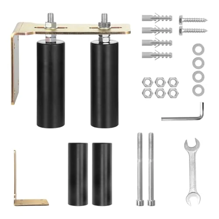 VEVOR Sliding Gate Kit, 6” Rolling Gate Hardware Kit with L-Bracket, Universal Adjustable Sliding Gate Rollers, Heavy Duty Sliding Gate Guide Roller for Sliding Gates and Rolling Door,Black by VEVOR - Image 9