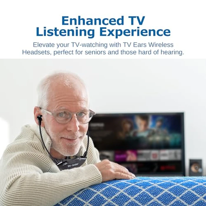 TV Ears Original Wireless Headsets System, TV Hearing Aid Devices works best with Analog TV's, Hearing Assistance, TV Listening Headphones for Seniors and Hard of Hearing. Voice Clarifying, Doctor Recommended - 11641, Black by TV · EARS - Image 6