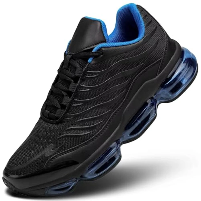 Men's Air Running Shoes Non Slip Workout Casual Sport Shoes for Men Basketball Sneakers Fashion Tennis Sport Fitness Cross Trainers Black/Blue by Srenket - Image 1