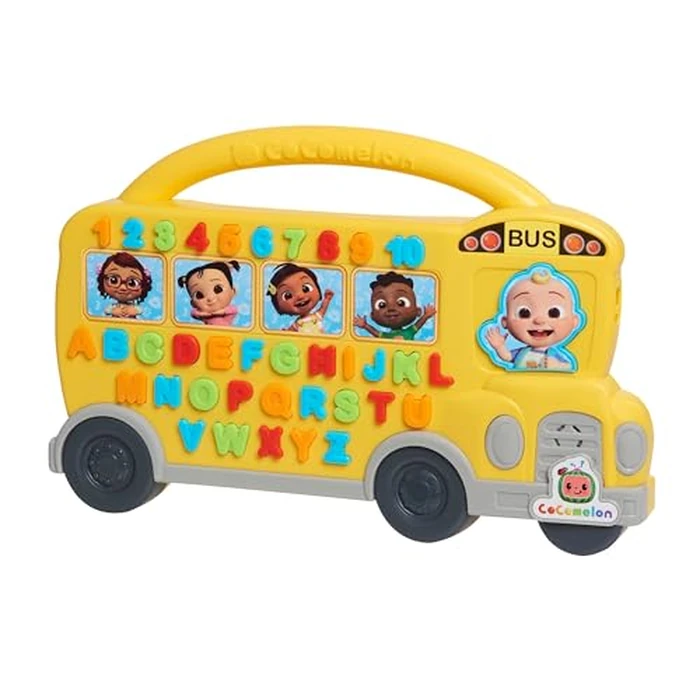 Just Play Cocomelon Learning Bus, Over 85 Learning Phrases, Counting, Alphabet, Music, Sounds, Yellow, Kids Toys for Ages 18 Month by Just Play - Image 1