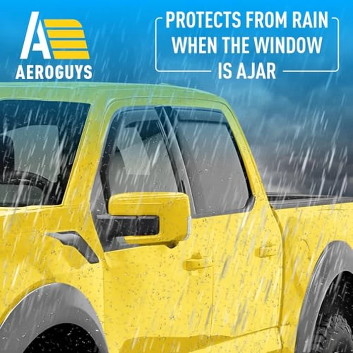 Extra Durable Window Deflectors in-Channel Window Visors Rain Guards Fit for F150 2021-2026 SuperCrew, Sun Visors, Wind Vent for Shades, Exterior Car Accessories - 4 pcs. AG0344 by AEROGUYS - Image 2