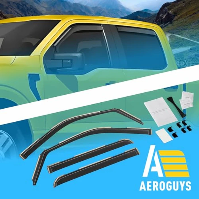 Extra Durable Window Deflectors in-Channel Window Visors Rain Guards Fit for F150 2021-2026 SuperCrew, Sun Visors, Wind Vent for Shades, Exterior Car Accessories - 4 pcs. AG0344 by AEROGUYS - Image 8
