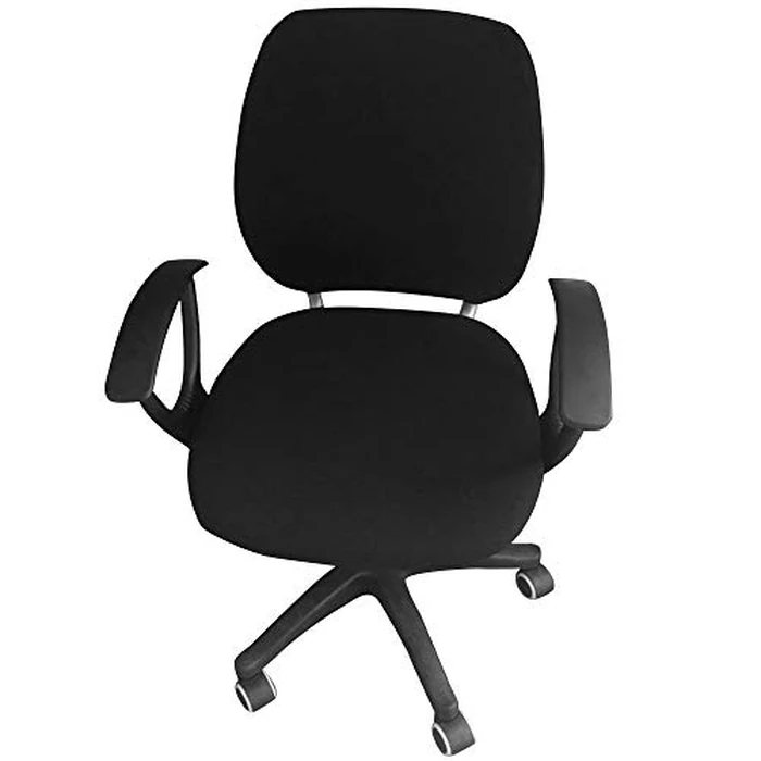 MIFXIN Computer Office Chair Cover 2 Piece Stretchable Rotating Armchair Slipcover Removable Washable Swivel Office Chair Protector Covers, NO Chair (Black) by MIFXIN - Used - Very Good condition - CA$25.31