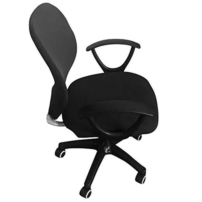 MIFXIN Computer Office Chair Cover 2 Piece Stretchable Rotating Armchair Slipcover Removable Washable Swivel Office Chair Protector Covers, NO Chair (Black) by MIFXIN - Image 3