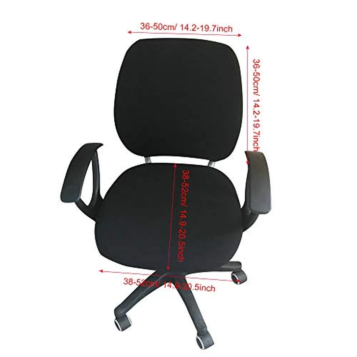 MIFXIN Computer Office Chair Cover 2 Piece Stretchable Rotating Armchair Slipcover Removable Washable Swivel Office Chair Protector Covers, NO Chair (Black) by MIFXIN - Image 5