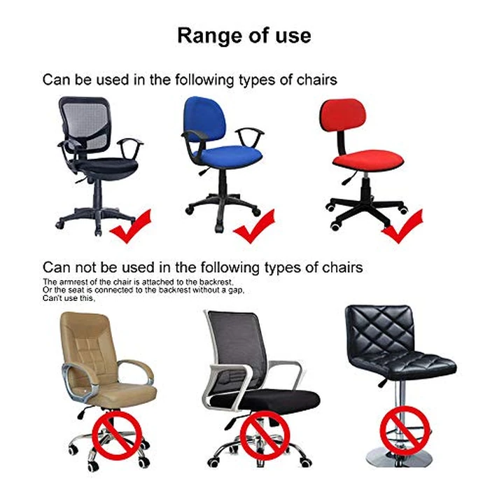 MIFXIN Computer Office Chair Cover 2 Piece Stretchable Rotating Armchair Slipcover Removable Washable Swivel Office Chair Protector Covers, NO Chair (Black) by MIFXIN - Image 7