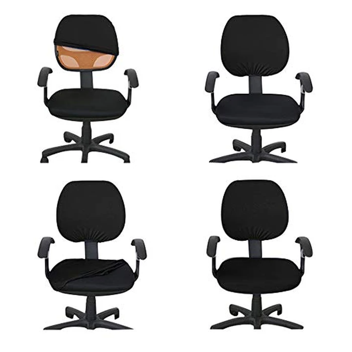 MIFXIN Computer Office Chair Cover 2 Piece Stretchable Rotating Armchair Slipcover Removable Washable Swivel Office Chair Protector Covers, NO Chair (Black) by MIFXIN - Image 8