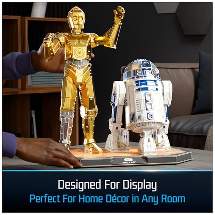 4D Build, Star Wars C-3PO & R2-D2 3D Model Kit with Stand, Star Wars Collectibles & Desk Décor, Adult Puzzles, Building Toys, 416 Pieces, 3D Puzzles, Gift Ideas for Ages 12 & Up by 4D Build - Image 6