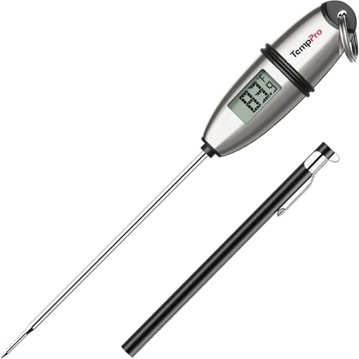 TempPro TP02S Digital Food Thermometer for Cooking Bread Baking Sourdough Liquids, Meat Thermometer Digital with Super Long Probe for Kitchen BBQ Yogurt Candy Making Accessory (Previously ThermoPro) by TempPro - Image 1
