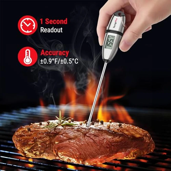 TempPro TP02S Digital Food Thermometer for Cooking Bread Baking Sourdough Liquids, Meat Thermometer Digital with Super Long Probe for Kitchen BBQ Yogurt Candy Making Accessory (Previously ThermoPro) by TempPro - Image 2