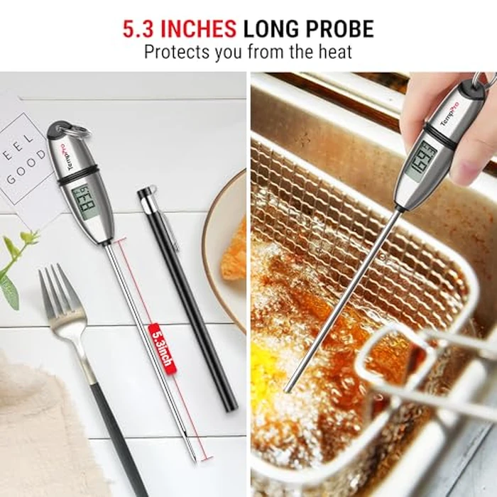 TempPro TP02S Digital Food Thermometer for Cooking Bread Baking Sourdough Liquids, Meat Thermometer Digital with Super Long Probe for Kitchen BBQ Yogurt Candy Making Accessory (Previously ThermoPro) by TempPro - Image 3