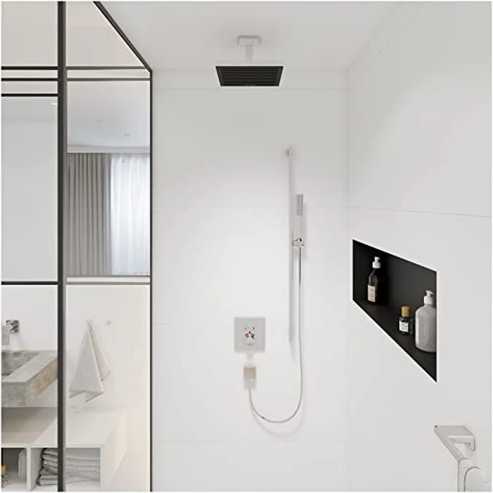 hansgrohe Pulsify E 4-inch Modern Showerarm in Matte Black, 24338671 by hansgrohe - Image 2