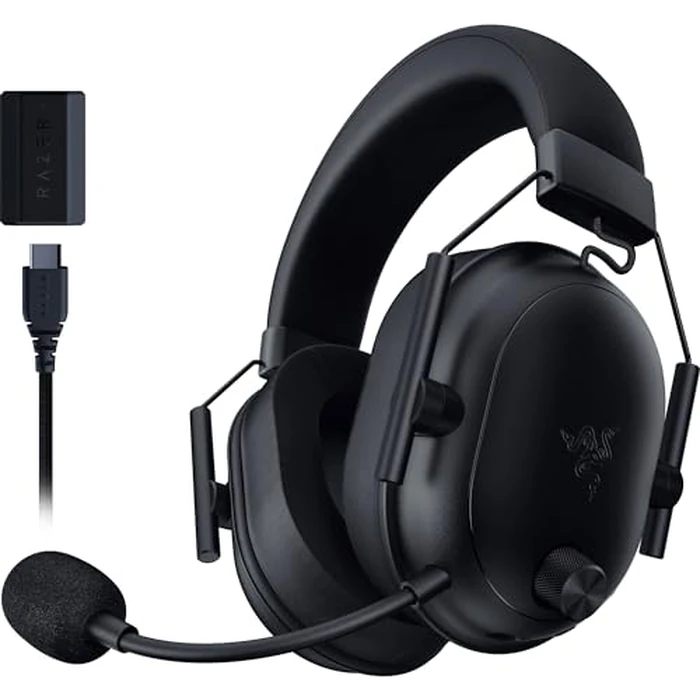 Razer BlackShark V2 HyperSpeed Wireless Gaming Headset: 280g Lightweight - THX Spatial Audio - Bendable Mic - 50mm Drivers - 2.4GHz, Bluetooth or USB - 70 Hr Battery w/USB Type C Charging - Black by Razer - Used - Good condition - CA$99.44