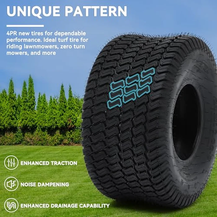 YITAMOTOR 20x10.00-8 Lawn Mower Tires (Set of 2), 4 Ply Tubeless Tractor Turf Tire, 20x10.00x8 Lawnmower Tires Fits Most Lawn & Garden Vehicle, 1190LBS Capacity by YITAMOTOR - Image 2