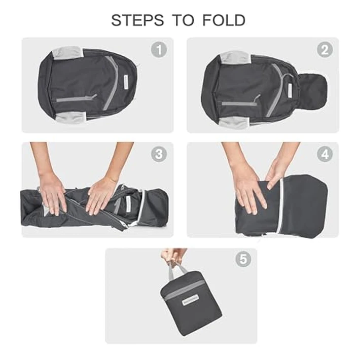 BEMYGREENBAG 35L Foldable Waterproof Backpack For Outdoor Sports With Inside Wet Clothes Compartment Packable For Multiple Uses Ultra Lightweight Ideal For Hiking Men And Women Travel(Black) by BEMYGREENBAG - Image 5