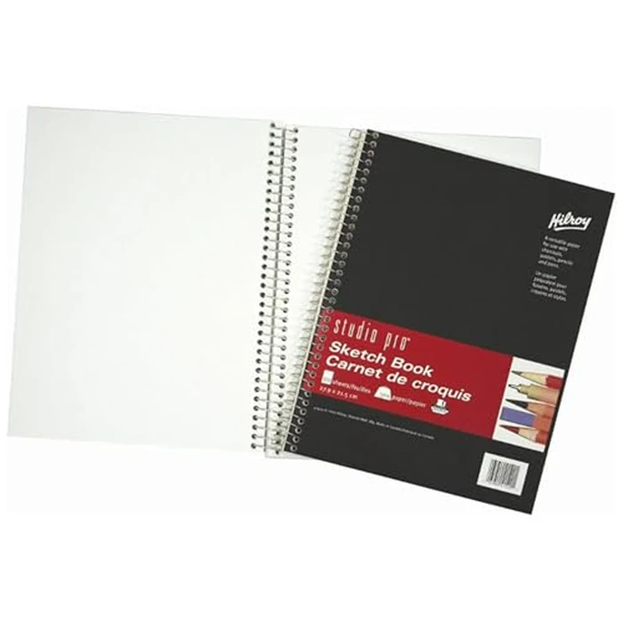 Hilroy Studio Pro Sketchbook, 8-1/2" x 11", 200 Pages/100 Sheets, 50 Pound Acid Free Paper, White (41520) by Hilroy - Used - Like New condition
