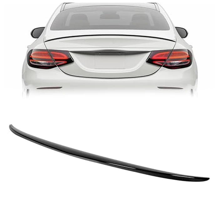 ECOTRIC Rear Spoiler Lip Compatible with 2015-2021 Mercedes Benz C Class W205 C200 C300 Sedan Gloss Black Painted Trunk Lip Wing Duckbill Spoiler by ECOTRIC - Image 1