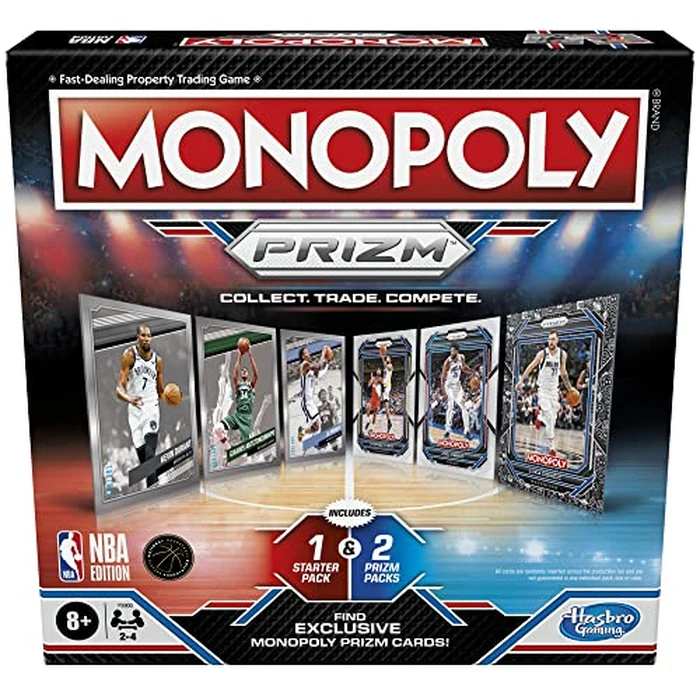 Monopoly Prizm: NBA Edition Board Game, Monopoly Game with Panini NBA Trading Cards for Ages 8+, Family Games for 2-4 Players, Kids Games (English) by Monopoly - Used - Good condition - CA$17.43