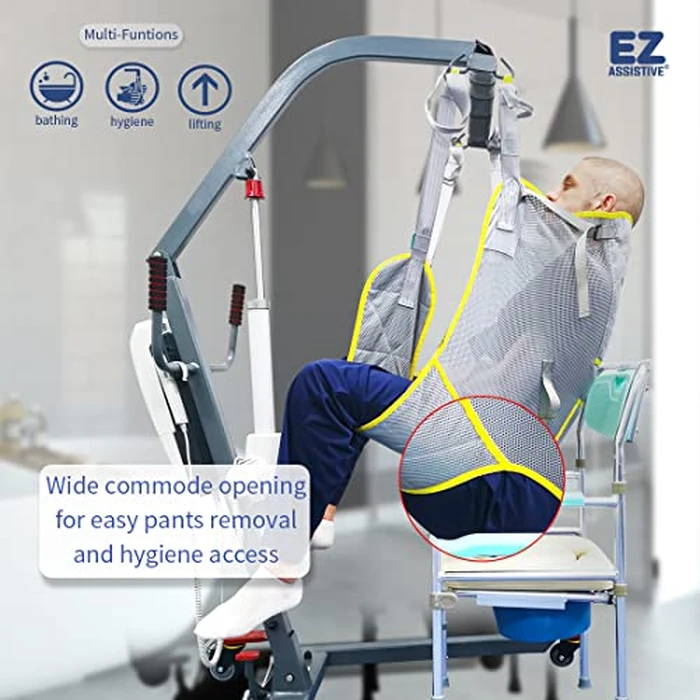 EZ Assistive Patient Lift Sling, Universal Hygiene Mesh Lift Sling for Toileting, Lift Sling for Elderly, 500lbs(230kgs) by EZ Assistive - Image 3