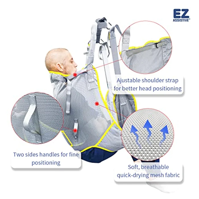 EZ Assistive Patient Lift Sling, Universal Hygiene Mesh Lift Sling for Toileting, Lift Sling for Elderly, 500lbs(230kgs) by EZ Assistive - Image 4