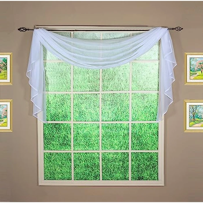 Today's Curtain Emelia Original Voile Scarf 144", White, 45" W x 144" L by Today's Curtain - Image 1