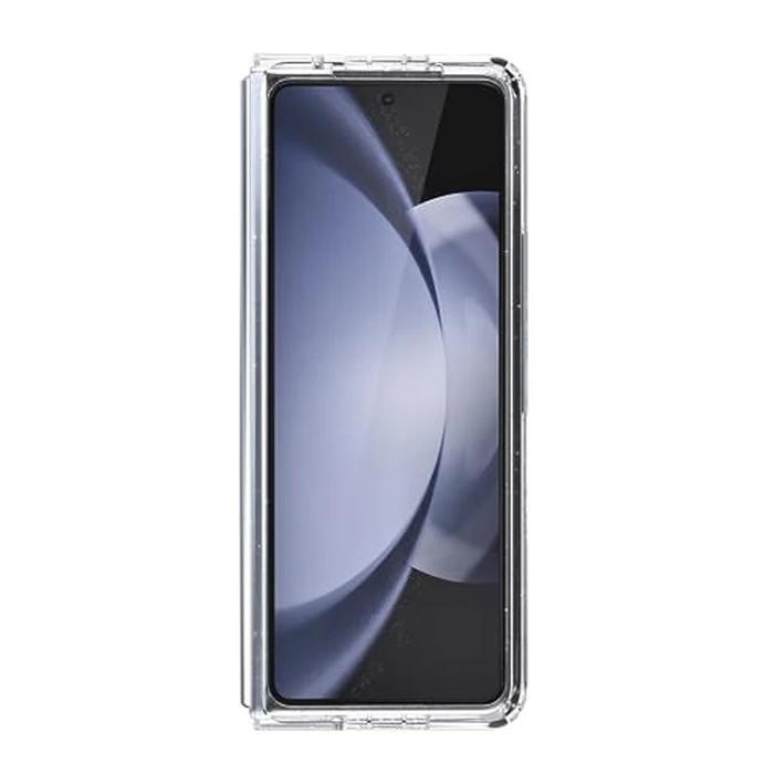 Speck Clear Samsung Galaxy Z Fold 5 Case - Foldable, Scratch Resistant & Drop Protection - Anti-Yellowing Clear Phone Case for Galaxy Z Fold 5 - Presidio Perfect-Clear with Gold Glitter by Speck - Image 5