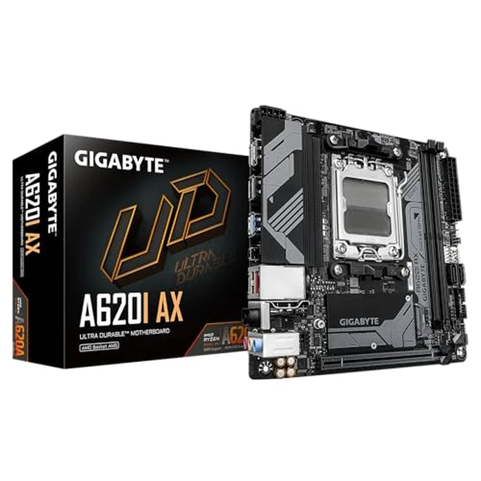 GIGABYTE A620I AX (AM5/ LGA 1718/ AMD/ A620/ Mini-ITX/ 5-Year Warranty/ DDR5/ Single M.2/ PCIe 4.0/ USB 3.2 Gen1 Type-C/Realtek Wi-Fi 6E/ Realtek 2.5GbE/ Q-Flash Plus/PCIe EZ-Latch/Motherboard) by GIGABYTE - Used - Good condition - US$89.99
