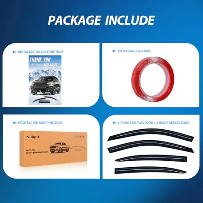 Nilight Window Visors for Honda Accord 2008 2009 2010 2011 2012 2013 2014 2015 2016 2017, Out-Channel Window Wind Deflectors Rain Guards -4PCS by Nilight - Image 5