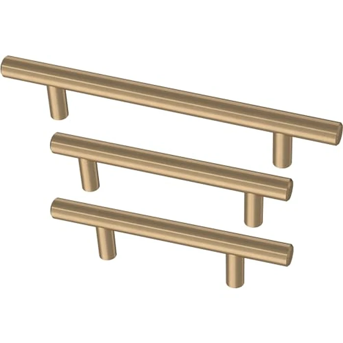 Franklin Brass Solid Bar (10-Pack) Cabinet Handles 3-3/4" Hole Center Modern Pulls | Champagne Bronze Hardware Kitchen Door, Drawers, Dressers, Furniture BAR096Z-CZ-B by Franklin Brass - Image 5