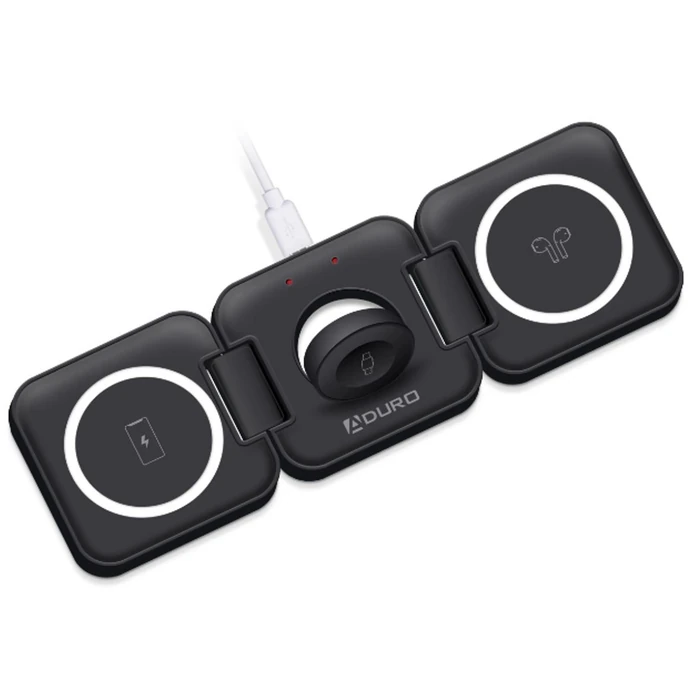 Aduro PowerUp Trinity 3-IN-1 Wireless Charging for Apple product - Black by Aduro - Image 1