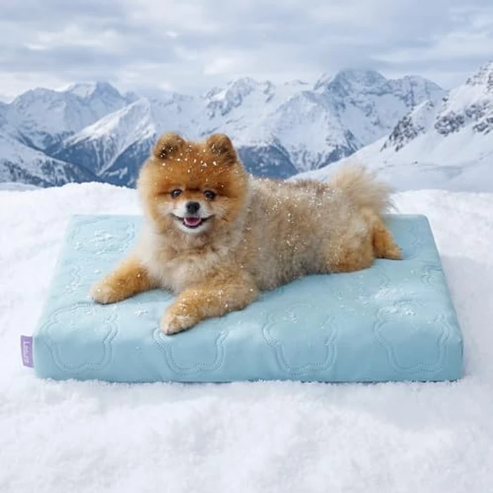 LE SURE Cooling Dog Bed for Small Dogs, Q-Max>0.5 Cooling Mat with Removable Washable Cover, Breathable Orthopedic Egg Crate Foam Summer Pad for Active/Long-Haired/Senior Pets/Cats/Puppy, 23x17 Inch by LE SURE - Used - Like New condition - US$38.94